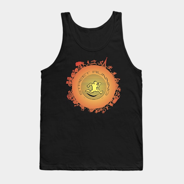 Street Running 1 Round Tank Top by TomiAx